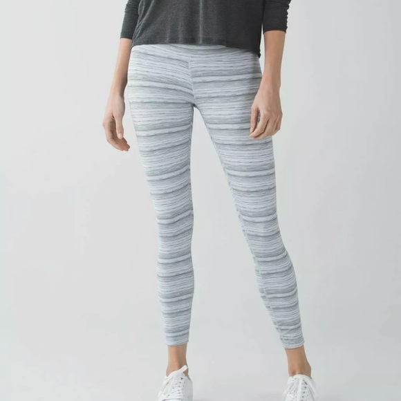 lululemon athletica Pants - Lululemon Gray  Striped Leggings  XXS(2)